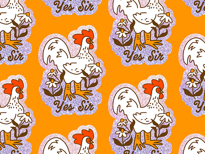 Yes Sir Sticker rooster sticker