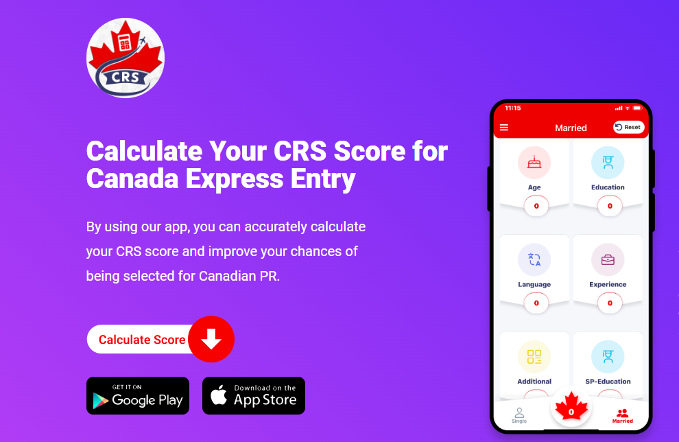 Latest CRS Score for Express Entry Check Now by CRS Calculator