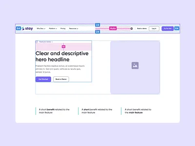 Modular design - Stay auto layout blocks design system figma design hero section modular design module template template design ui design ui ux ux template web design