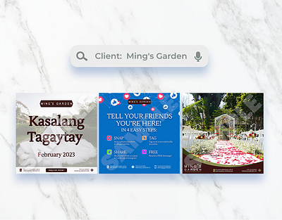 Square Graphics for Ming's Garden [2022] ad ads advertisement advertising design event events graphic design marketing social media social media post wedding weddings