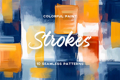 Colorful Paint Strokes Seamless Patterns 3d abstract background branding bright brush canvas colorful graphic design illustration paint painting pattern seamless stroke strokes texture wallpaper