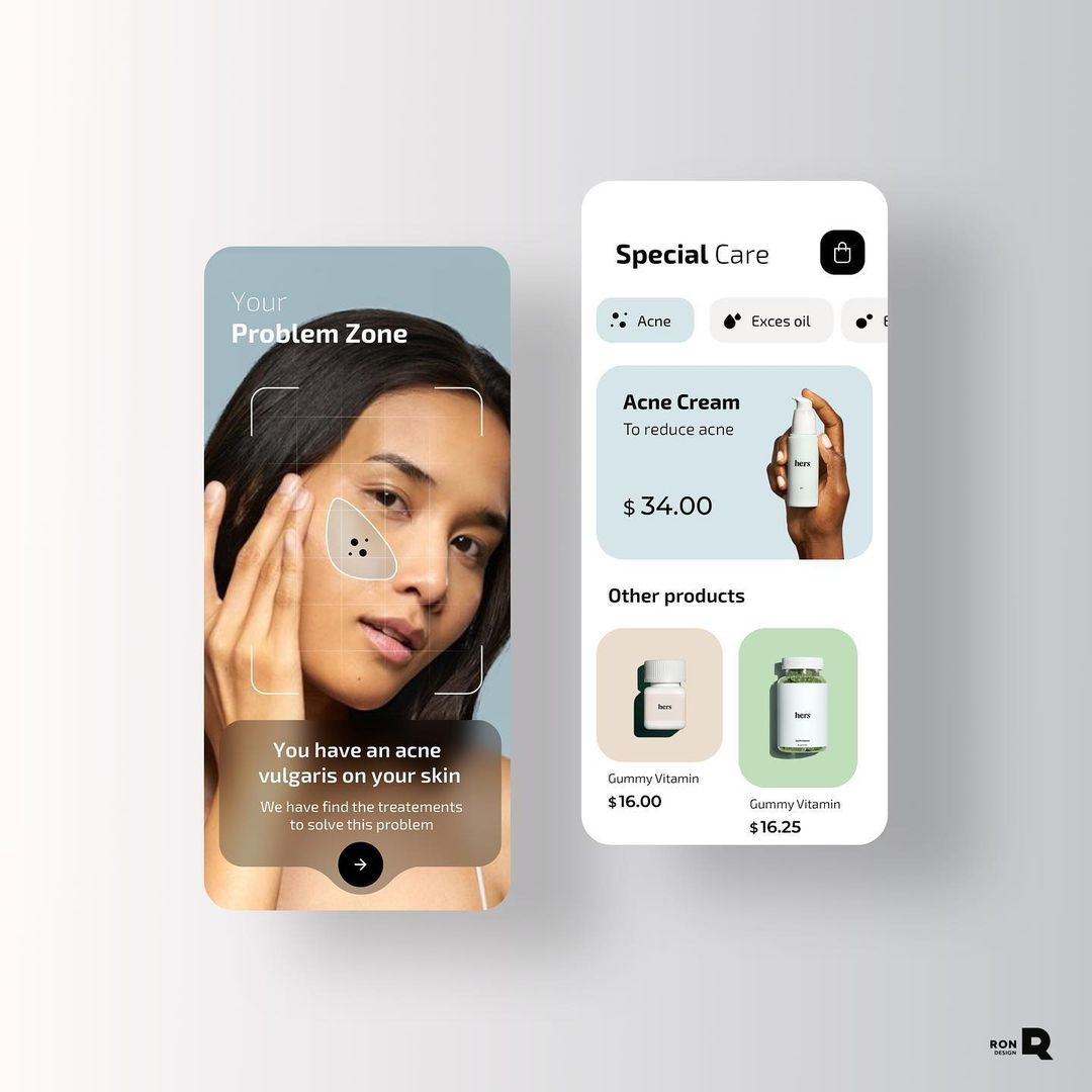 Mobile Designed for Skin Care Products by laurelit on Dribbble