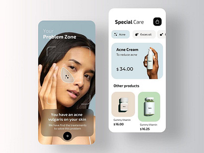 Mobile Designed for Skin Care Products branding design graphic design mobile app mobile design ui