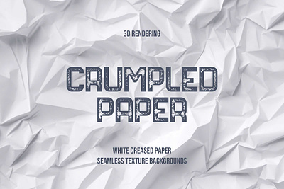 White Crumpled Paper Seamless Textures 3d abstract background branding crumpled paper fileable graphic design illustration minimalist paper pattern poster render seamless texture tile wallpaper white background