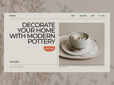 Podsud - Day 06 30daysofweb bowl ceramics cup design design challenge desktop figma orange porcelan pottery stone ui web