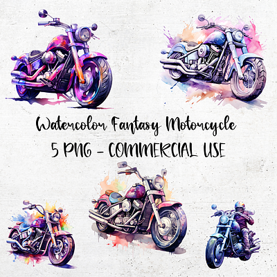 Fantasy Motorcycle Watercolor animation branding clipart design fantasy motorcycle graphic design illustration motion graphics png transparent background watercolor