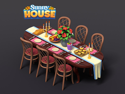 Props - Guest House - Sunny House 3d 3ds max animation blender game art game props graphic design iso iso art isometric art isometric room props render ui