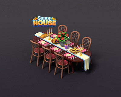 Props - Guest House - Sunny House 3d 3ds max animation blender game art game props graphic design iso iso art isometric art isometric room props render ui