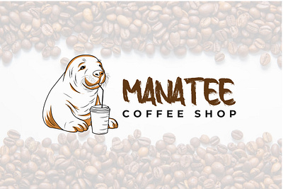 MANATEE Coffee Shop Logo Template branding graphic design