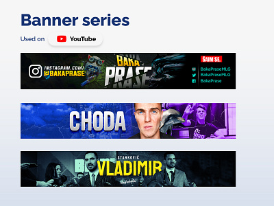 YouTube Banner Designs animation banner branding channelart graphic design thumbnail thumbnaildesign youtube youtubedesign