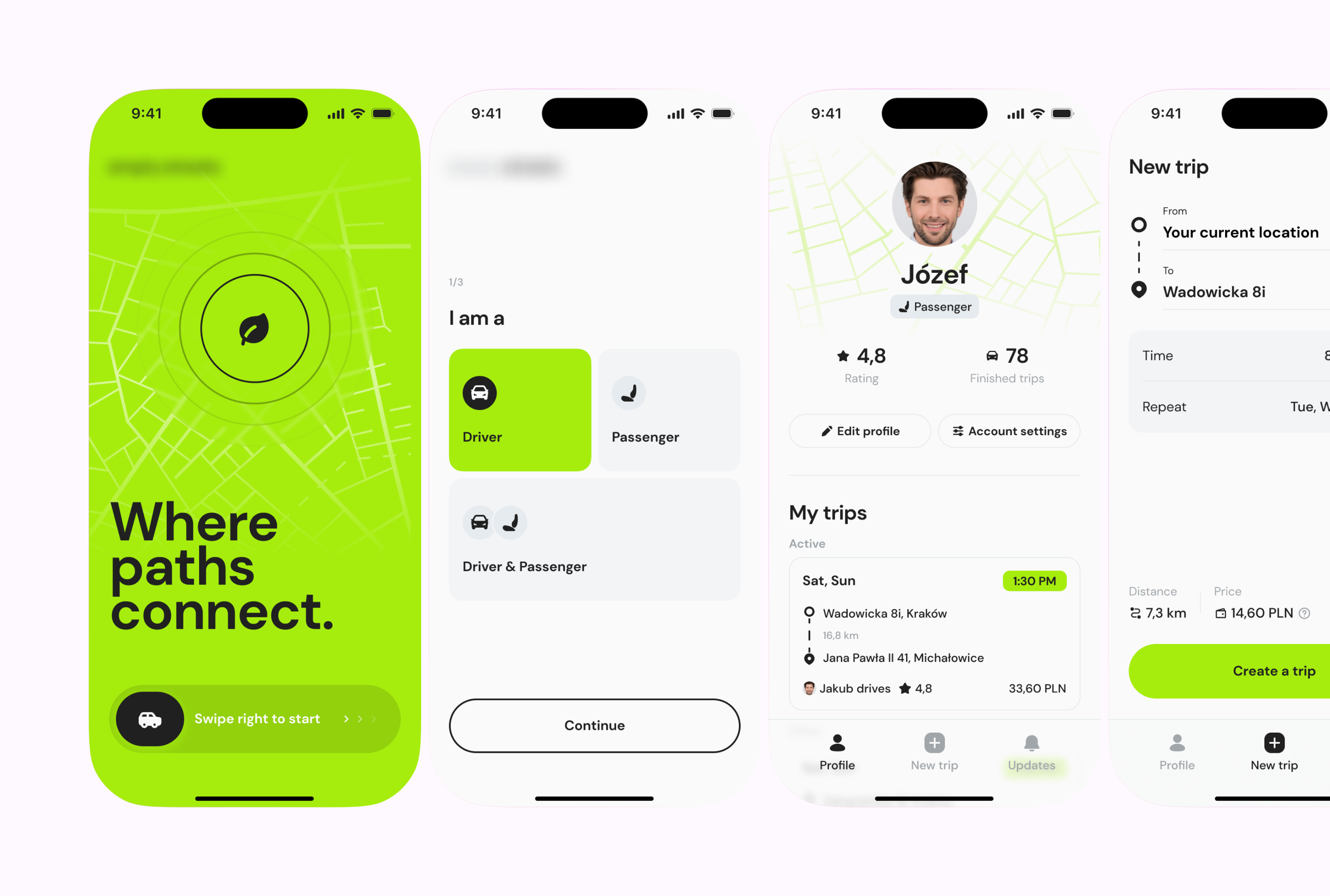 ride sharing app launch screen mobile app ride sharing taxi ui design user profile ux design