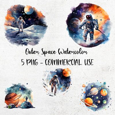 Outer Space Watercolor Clipart branding clipart design graphic design illustration logo outer space png space transparent background ui vector watercolor