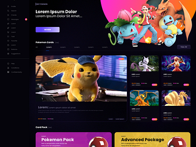 Pokemon Live applicati binance commerce crypto dark dashboad design e commerce homepage nft pokemon ui ux web web app web3 website