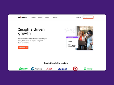 Switchboard Homepage Design animation automation branding data design homepage platform purple saas technology website