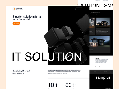 Samplus IT Solutions: Smarter Solutions for a smarter world branding design it it solution landing page logo ui ux web design