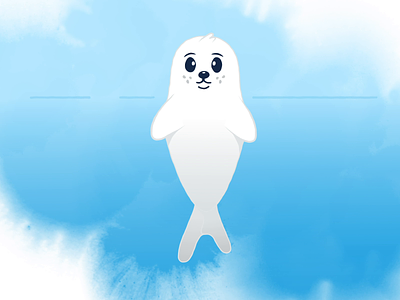 Seal of Approval 🦭 3d 4d after effects animation cinema cub cute design floating gif graphic ice illustration mographic motion quick seal turn water white