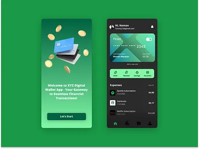 Digital Wallet App- UI Design app design digital wallet illustration ui ux wallet app