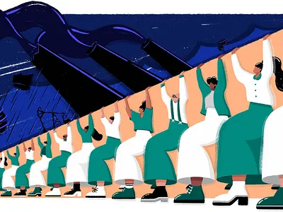 ”Where has our future gone?” for Dutch newspaper de Volkskrant climate climate action climate crisis democracy editorial editorial illustration illustration margriet osinga newspaper newspaper illustration politics