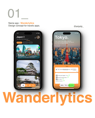 Wanderlytics App Design Concept 01_ app app design apple application branding design iphone minimalist mobile modern modern app typography ui uiux web design