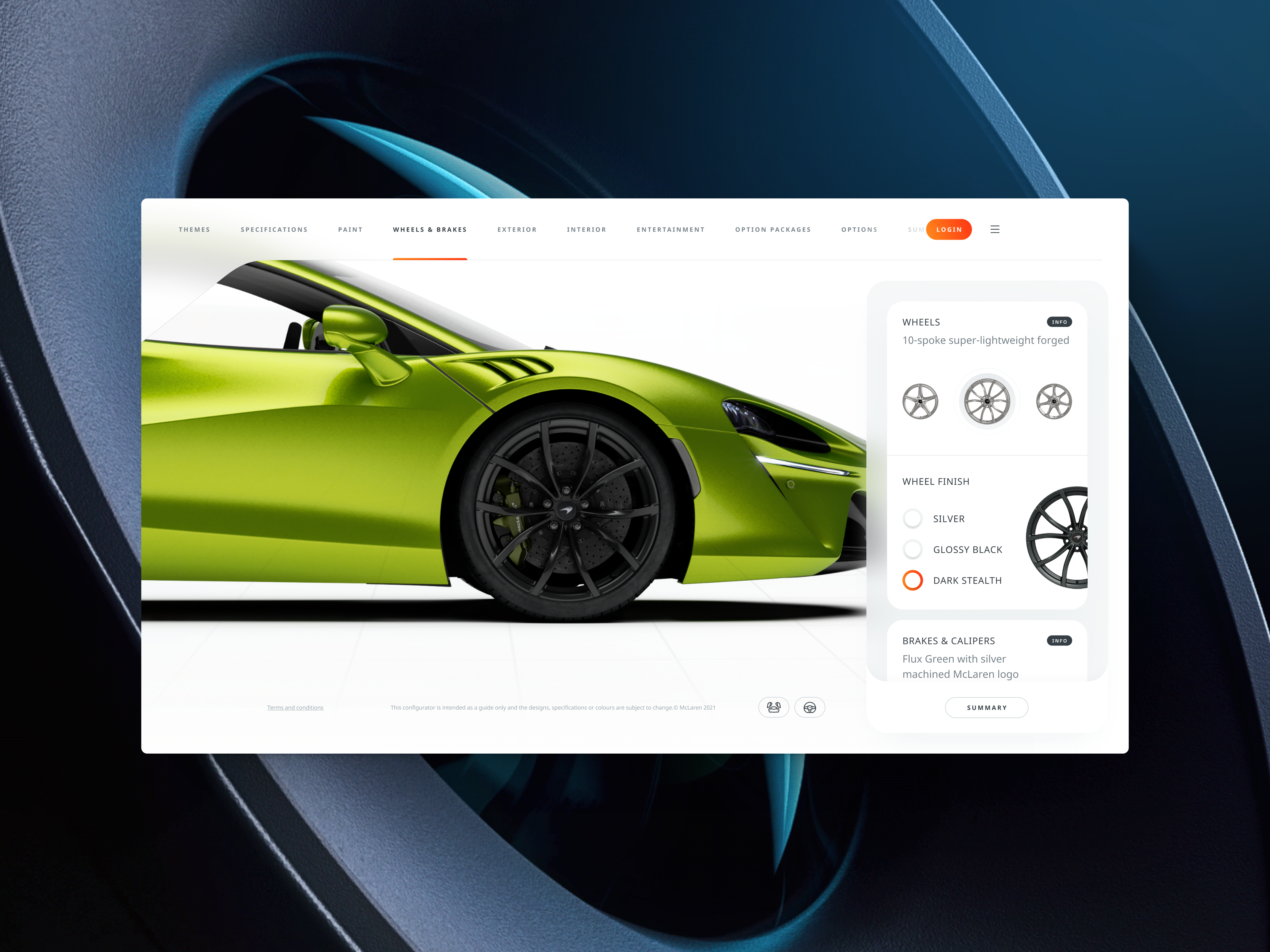 Example of McLaren - Artura Car Configurator