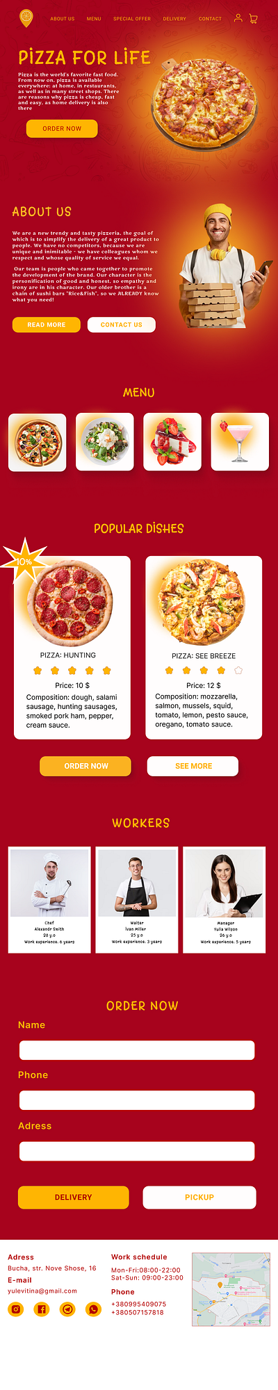 Universal pizza delivery website! animation branding graphic design logo motion graphics ui website