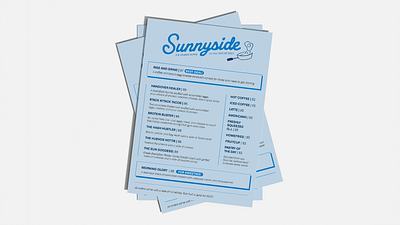 Sunnyside Menu branding design drawing graphic design illustration print design