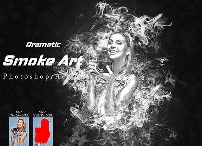 Dramatic Smoke Art Photoshop Action cinematic effect