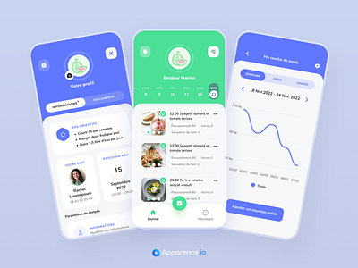 MonSuiviDiet - Connecting Dieticians and their Patients app application curve design diet dietician follow food health healthy malnutrition medical mobile nutrition nutritionist program sport trackers weight weight loss