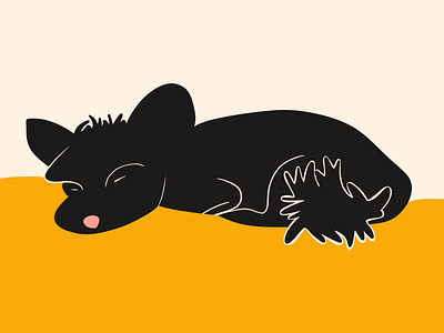 Dogs from Nordic Nature collection by Julia Barry adorable animal black cute dog hand drawn hand lettering illustration julia barry minimalist modern napping peach pink procreate sleeping sweet tiny yellow yorkie