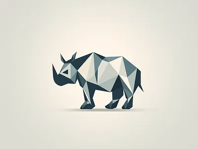 Geometrical Rhino Logo abstract concept geometrical logo rhino