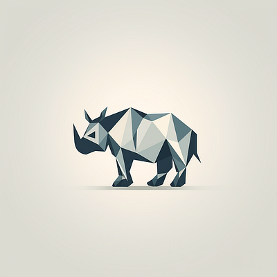 Geometrical Rhino Logo abstract concept geometrical logo rhino