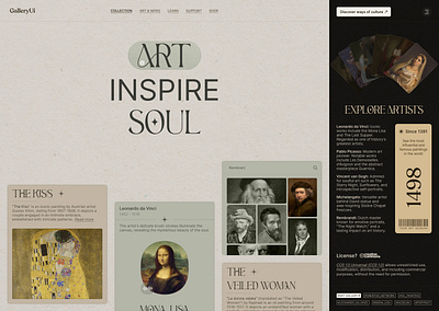 The Beauty of Oil-Painted Art branding design graphic design landing page typeface typography