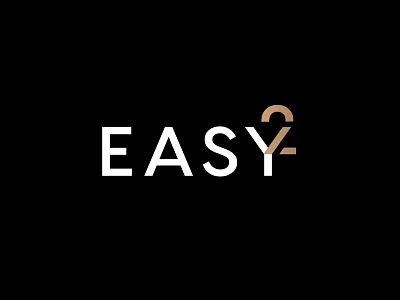 Easy2 | Logotype 2 black branding design easy gold graphic design icon logo luxury number real estate sans serif stencil type