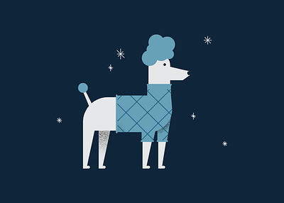 Winter Poodle design dog ill illustration stars sweater