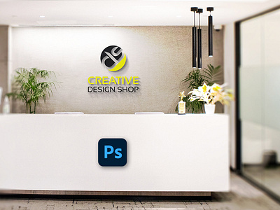 How to Create Office Reception Wall Logo Mockup in Photoshop branding business logo company logo design graphic design logo logo mockup office desk office wall logo mockup psd mockup reception mockup reception wall logo mockup tutorials