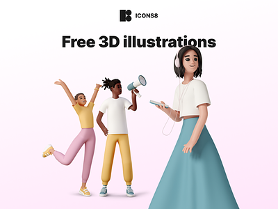 Free 3D illustrations 3d 3d art 3d illustration 3d objects 3d people design tools free graphics freebie graphic design illustration