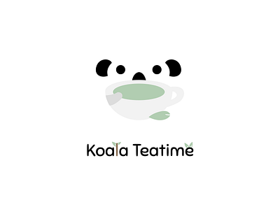 Koala and Tea Icon Graphic design illustration logo