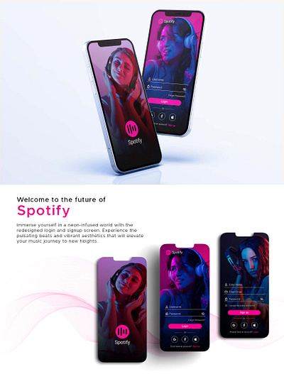 Spotify Login & Signup Screens Redesign app design graphic design logo productdesign ui userinterface userresearch ux