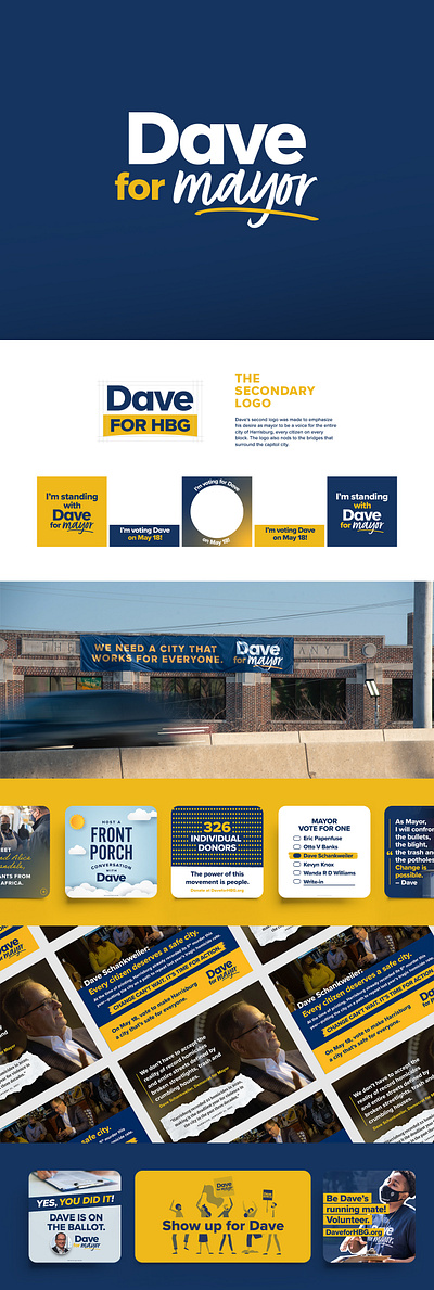 Dave for Mayor branding campaign design graphic design logo mail politics social media