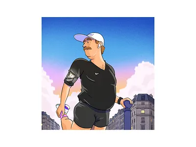 Morning run branding colour design drawing fashion illustration paris style