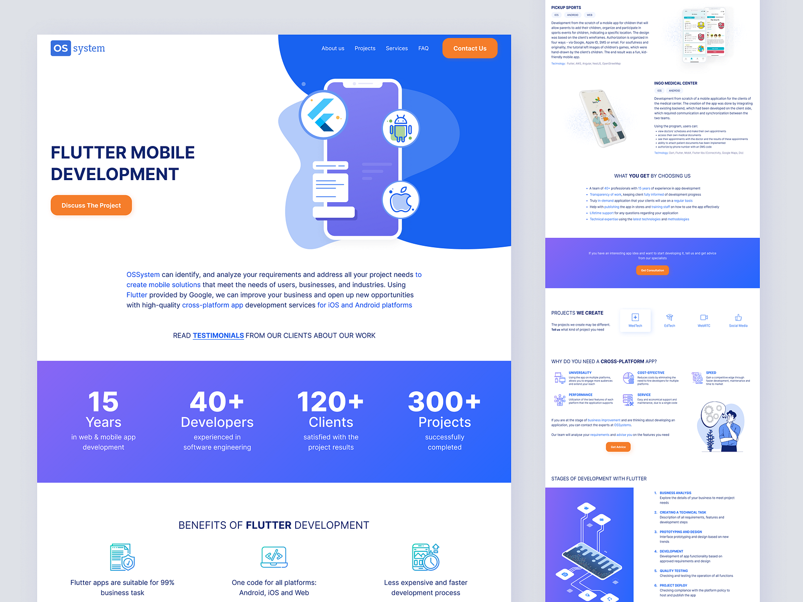 Landing page - Flutter by Hanna Zhelak on Dribbble