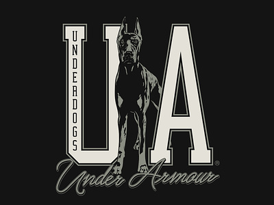 UA UNIVERSITY UNDERDOGS branding college dog illustration logo sports typography under armour underdog university