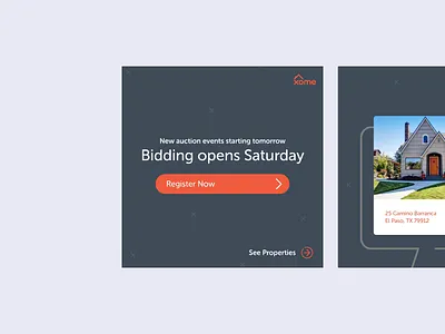 Xome Featured Property Social Posts animation auction digital marketing illustration instagram layout marketing real estate social media social posts