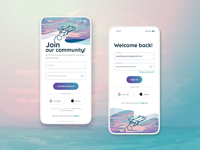 Sign up & sign in screens dailyui design signin signup ui ux