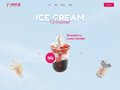 Mixue - Ice Cream Variants drink food ice cream menu mixue prototype ui design variants web