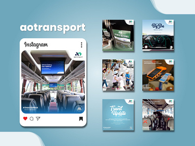 AO Transport - Instagram Post branding brochure company profile design feed graphic design illustration instagram logo ui
