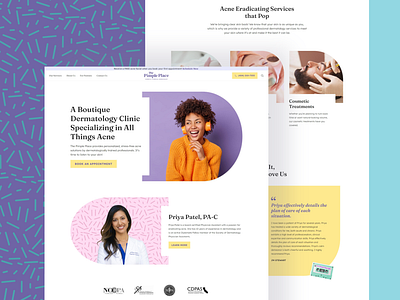 The Pimple Place | Desktop Website graphic design medspa website