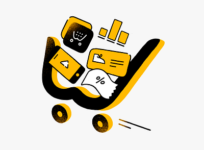 Updates apps cart illustration products shopping shopping cart updates