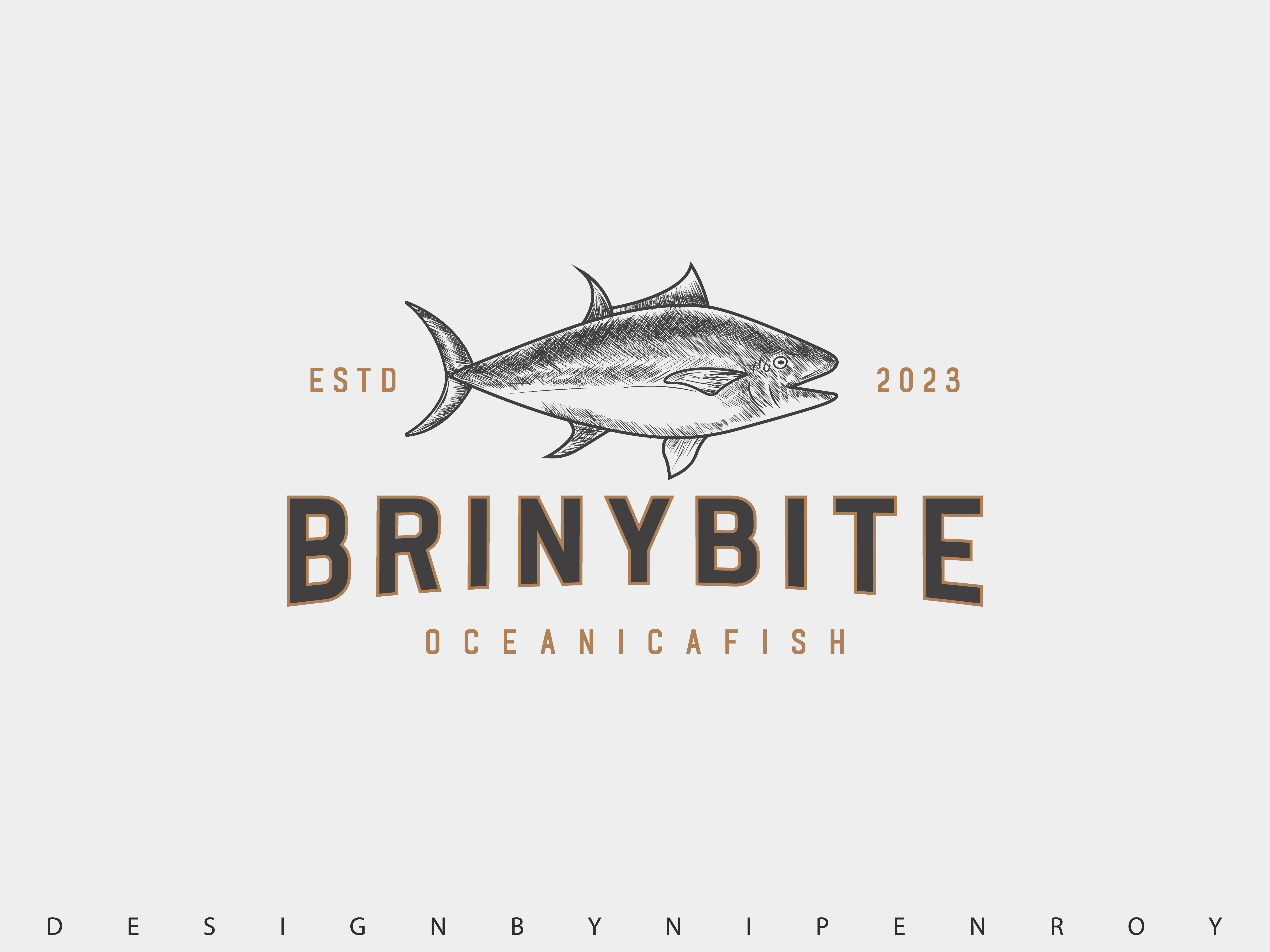 Brinybite ocean fish vintage logo by Nrepen Roy on Dribbble