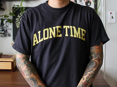 Alone Time! alone time badgedesign branding collegiate graphic design illustration illustrator logo logotype merch nyc photoshoot screenprint shirt design sports streetwear t shirt tattoos tee typography